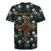 Rosicrucian Order Rose Cross Rugby Jersey Gothic Baroque Crucifix Vintage Floral