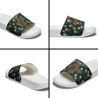 Rosicrucian Order Rose Cross Slide Sandals Gothic Baroque Crucifix Vintage Floral
