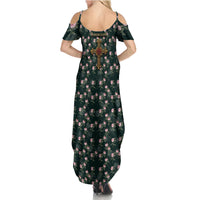 Rosicrucian Order Rose Cross Summer Maxi Dress Gothic Baroque Crucifix Vintage Floral