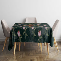 Rosicrucian Order Rose Cross Tablecloth Gothic Baroque Crucifix Vintage Floral