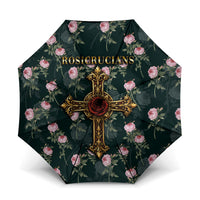 Rosicrucian Order Rose Cross Umbrella Gothic Baroque Crucifix Vintage Floral