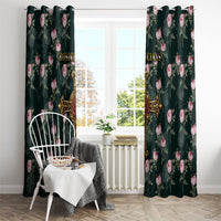 Rosicrucian Order Rose Cross Window Curtain Gothic Baroque Crucifix Vintage Floral