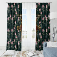 Rosicrucian Order Rose Cross Window Curtain Gothic Baroque Crucifix Vintage Floral