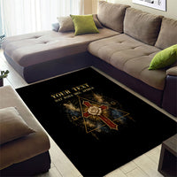 Personalized Rosicrucians Area Rug Sapiens Dominabitur Astris Rose Cross