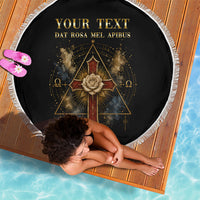Personalized Rosicrucians Beach Blanket Sapiens Dominabitur Astris Rose Cross