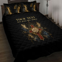 Personalized Rosicrucians Quilt Bed Set Sapiens Dominabitur Astris Rose Cross