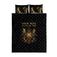 Personalized Rosicrucians Quilt Bed Set Sapiens Dominabitur Astris Rose Cross