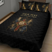 Personalized Rosicrucians Quilt Bed Set Sapiens Dominabitur Astris Rose Cross