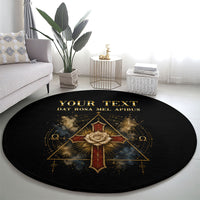 Personalized Rosicrucians Round Carpet Sapiens Dominabitur Astris Rose Cross