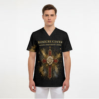 Personalized Rosicrucians Scrub Top Sapiens Dominabitur Astris Rose Cross