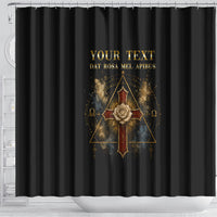 Personalized Rosicrucians Shower Curtain Sapiens Dominabitur Astris Rose Cross