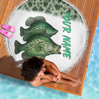 Crappie Tournament Fishing Customize Name Beach Blanket Camo Fade and Custom Name Design - Wonder Print Shop