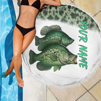 Crappie Tournament Fishing Customize Name Beach Blanket Camo Fade and Custom Name Design - Wonder Print Shop