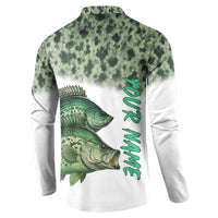 Crappie Tournament Fishing Customize Name Button Sweatshirt Camo Fade and Custom Name Design - Wonder Print Shop