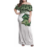 Crappie Tournament Fishing Customize Name Family Matching Off Shoulder Maxi Dress and Hawaiian Shirt Camo Fade and Custom Name Design - Wonder Print Shop