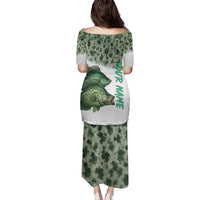Crappie Tournament Fishing Customize Name Family Matching Puletasi and Hawaiian Shirt Camo Fade and Custom Name Design - Wonder Print Shop