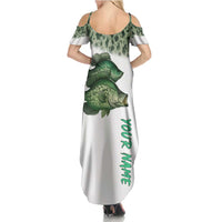 Crappie Tournament Fishing Customize Name Family Matching Summer Maxi Dress and Hawaiian Shirt Camo Fade and Custom Name Design - Wonder Print Shop