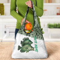 Crappie Tournament Fishing Customize Name Grocery Bag Camo Fade and Custom Name Design - Wonder Print Shop