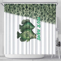 Crappie Tournament Fishing Customize Name Shower Curtain Camo Fade and Custom Name Design - Wonder Print Shop