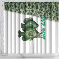 Crappie Tournament Fishing Customize Name Shower Curtain Camo Fade and Custom Name Design - Wonder Print Shop