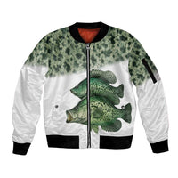 Crappie Tournament Fishing Customize Name Sleeve Zip Bomber Jacket Camo Fade and Custom Name Design - Wonder Print Shop