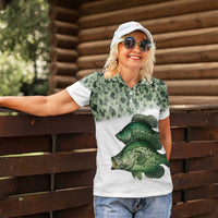 Crappie Tournament Fishing Customize Name Women Polo Shirt Camo Fade and Custom Name Design - Wonder Print Shop