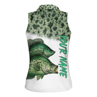 Crappie Tournament Fishing Customize Name Women Sleeveless Polo Shirt Camo Fade and Custom Name Design - Wonder Print Shop