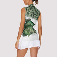 Crappie Tournament Fishing Customize Name Women Sleeveless Polo Shirt Camo Fade and Custom Name Design - Wonder Print Shop
