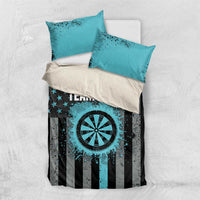 Custom Turquoise US Patriotic Darts Bedding Set Blue American Flag Pattern - Grunge Paint Splatter - Wonder Print Shop