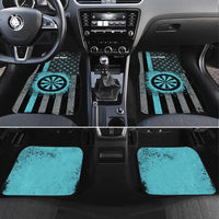 Custom Turquoise US Patriotic Darts Car Mats Blue American Flag Pattern - Grunge Paint Splatter - Wonder Print Shop