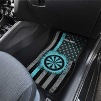 Custom Turquoise US Patriotic Darts Car Mats Blue American Flag Pattern - Grunge Paint Splatter - Wonder Print Shop