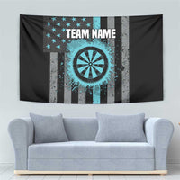 Custom Turquoise US Patriotic Darts Tapestry Blue American Flag Pattern - Grunge Paint Splatter - Wonder Print Shop