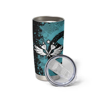 Custom Turquoise US Patriotic Darts Tumbler Cup Blue American Flag Pattern - Grunge Paint Splatter - Wonder Print Shop