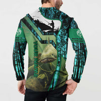 Flathead Catfish Custom Name Button Sweatshirt Forest Silhouette and Green Blue Love Fishing Design - Wonder Print Shop