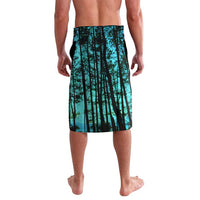 Flathead Catfish Custom Name Lavalava Forest Silhouette and Green Blue Love Fishing Design - Wonder Print Shop