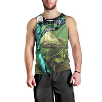 Flathead Catfish Custom Name Men Tank Top Forest Silhouette and Green Blue Love Fishing Design - Wonder Print Shop