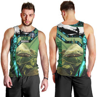 Flathead Catfish Custom Name Men Tank Top Forest Silhouette and Green Blue Love Fishing Design - Wonder Print Shop