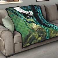 Flathead Catfish Custom Name Quilt Forest Silhouette and Green Blue Love Fishing Design - Wonder Print Shop