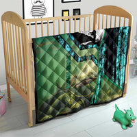 Flathead Catfish Custom Name Quilt Forest Silhouette and Green Blue Love Fishing Design - Wonder Print Shop