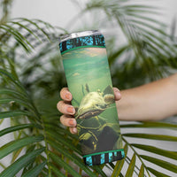 Flathead Catfish Custom Name Skinny Tumbler Forest Silhouette and Green Blue Love Fishing Design - Wonder Print Shop