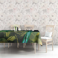 Flathead Catfish Custom Name Tablecloth Forest Silhouette and Green Blue Love Fishing Design - Wonder Print Shop