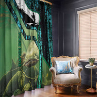 Flathead Catfish Custom Name Window Curtain Forest Silhouette and Green Blue Love Fishing Design - Wonder Print Shop