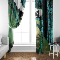 Flathead Catfish Custom Name Window Curtain Forest Silhouette and Green Blue Love Fishing Design - Wonder Print Shop