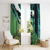 Flathead Catfish Custom Name Window Curtain Forest Silhouette and Green Blue Love Fishing Design - Wonder Print Shop