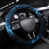 Bowling Ball Strike Graphic Steering Wheel Cover Blue Lightning Storm and Electric Energy - Wonder Print Shop