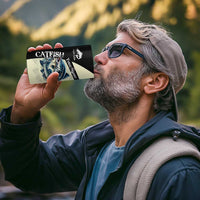 Catfish Fishing Customize Name 4 in 1 Can Cooler Tumbler Splash Effect and Black Cream Split Design - Wonder Print Shop