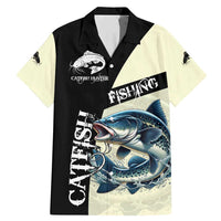 Catfish Fishing Customize Name Family Matching Mermaid Dress and Hawaiian Shirt Splash Effect and Black Cream Split Design - Wonder Print Shop