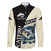 Catfish Fishing Customize Name Family Matching Off Shoulder Maxi Dress and Hawaiian Shirt Splash Effect and Black Cream Split Design - Wonder Print Shop