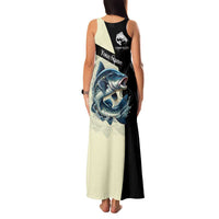 Catfish Fishing Customize Name Family Matching Tank Maxi Dress and Hawaiian Shirt Splash Effect and Black Cream Split Design - Wonder Print Shop