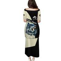 Catfish Fishing Customize Name Puletasi Splash Effect and Black Cream Split Design - Wonder Print Shop